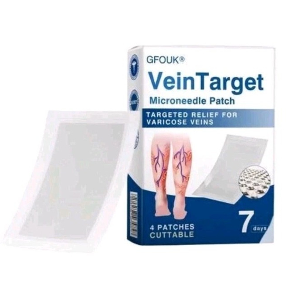GFOUK Vein Target Microneedle Patch Advanced Legs Varicose Veins Treatment 4pcs
